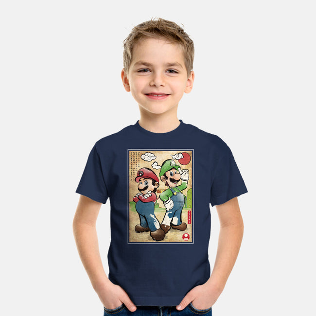 Super Plumber Bros Woodblock-Youth-Basic-Tee-DrMonekers