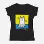 Cat Haring-Womens-V-Neck-Tee-vp021