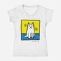 Cat Haring-Womens-V-Neck-Tee-vp021