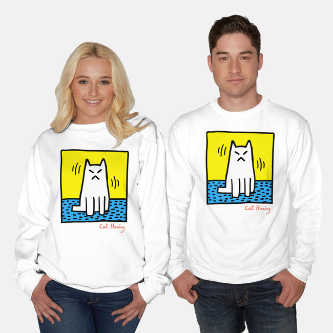Cat Haring-Unisex-Crew Neck-Sweatshirt-vp021