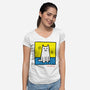 Cat Haring-Womens-V-Neck-Tee-vp021