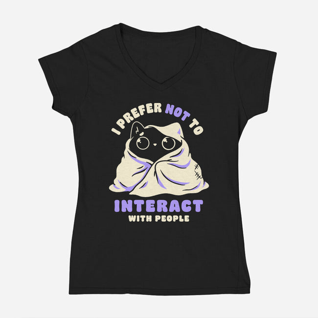 I Prefer Not To Interact With People-Womens-V-Neck-Tee-koalastudio