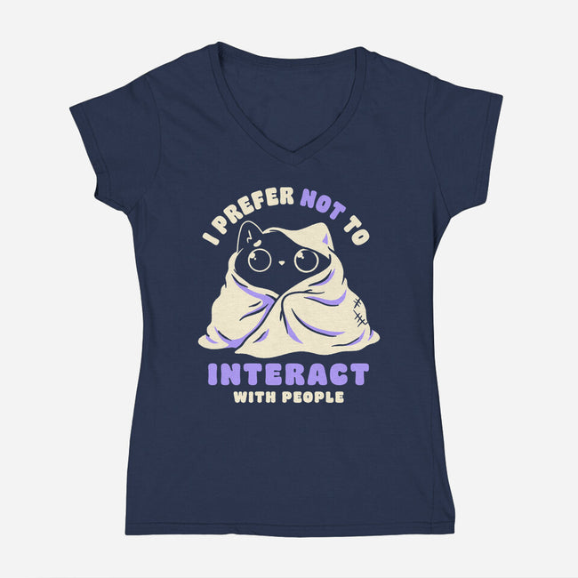 I Prefer Not To Interact With People-Womens-V-Neck-Tee-koalastudio