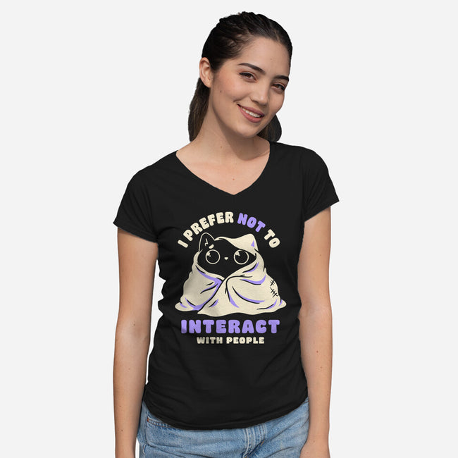 I Prefer Not To Interact With People-Womens-V-Neck-Tee-koalastudio