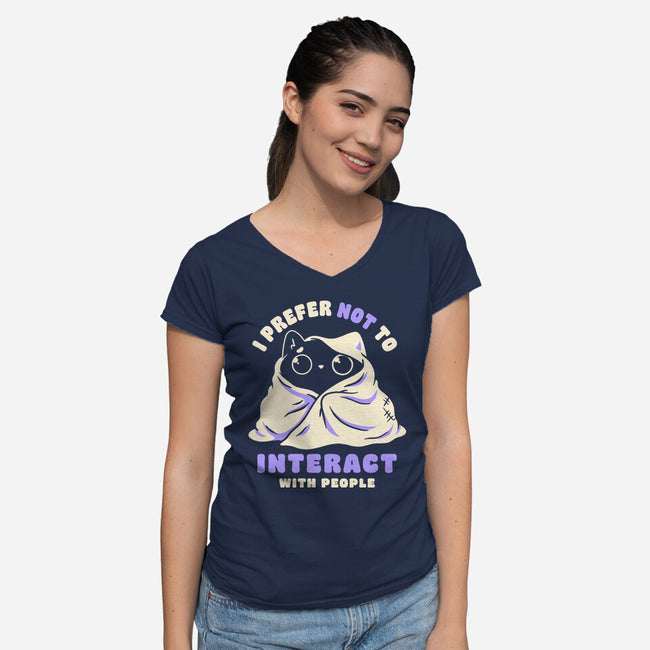 I Prefer Not To Interact With People-Womens-V-Neck-Tee-koalastudio