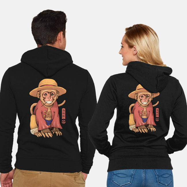 Monkey Pirate King-Unisex-Zip-Up-Sweatshirt-vp021