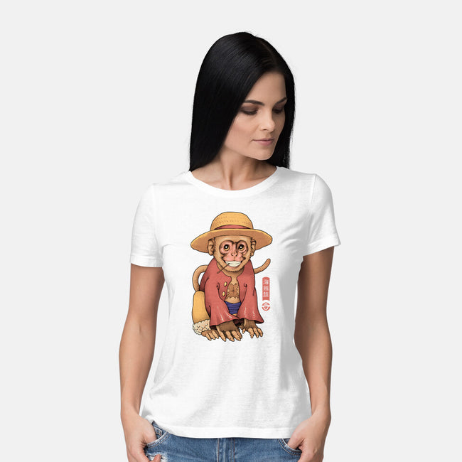 Monkey Pirate King-Womens-Basic-Tee-vp021