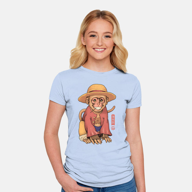 Monkey Pirate King-Womens-Fitted-Tee-vp021