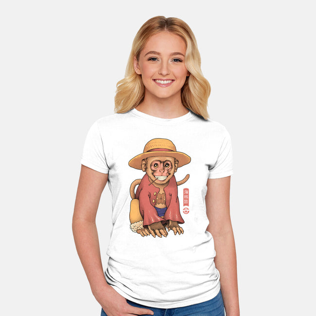 Monkey Pirate King-Womens-Fitted-Tee-vp021