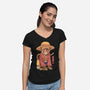 Monkey Pirate King-Womens-V-Neck-Tee-vp021