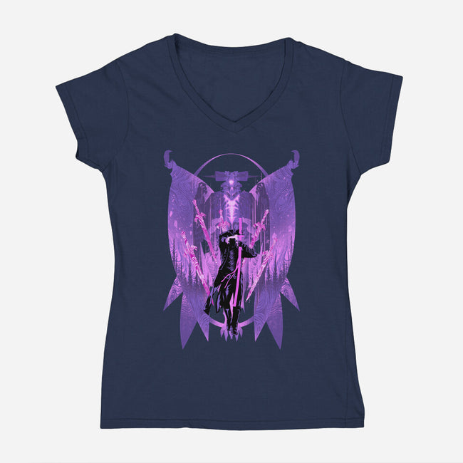 Vergil Dark Slayer-Womens-V-Neck-Tee-hypertwenty