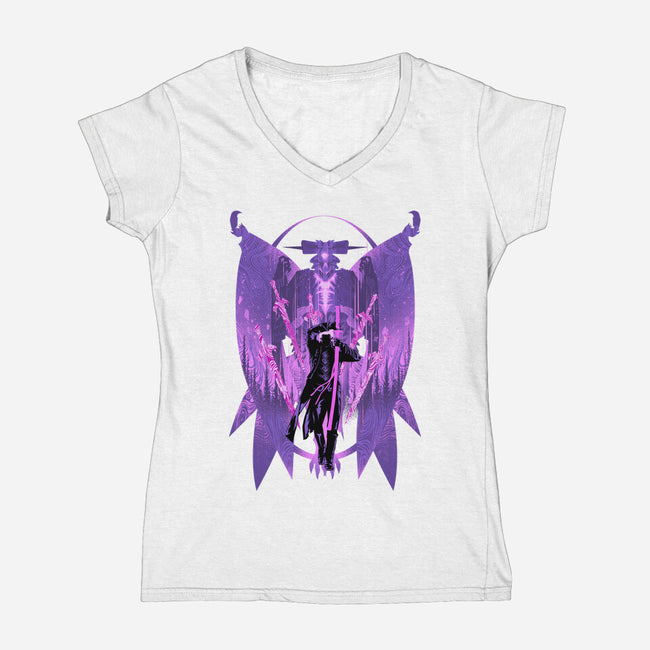 Vergil Dark Slayer-Womens-V-Neck-Tee-hypertwenty