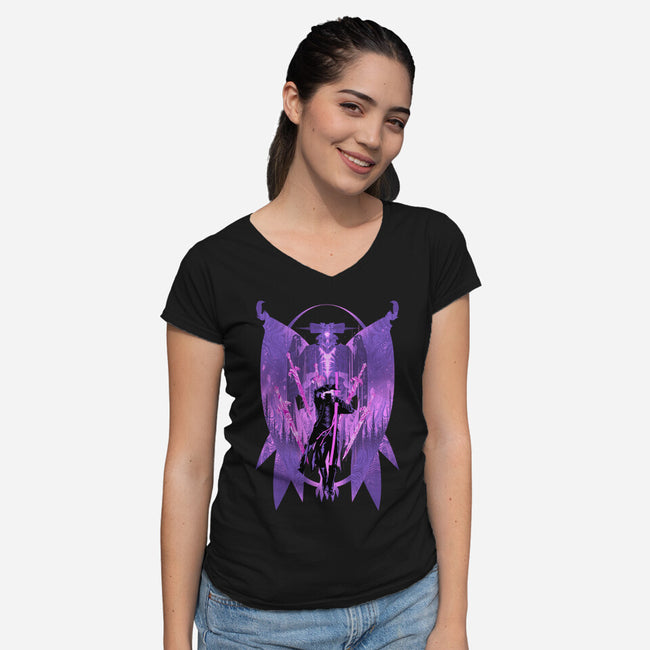 Vergil Dark Slayer-Womens-V-Neck-Tee-hypertwenty