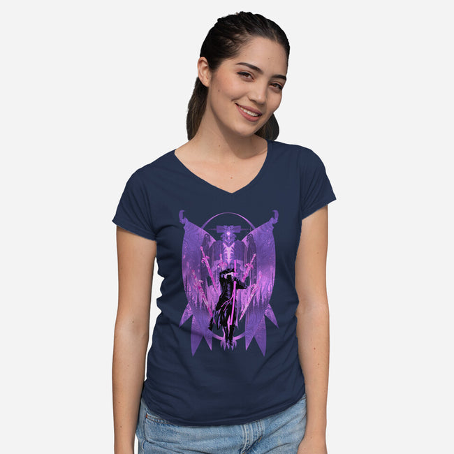 Vergil Dark Slayer-Womens-V-Neck-Tee-hypertwenty