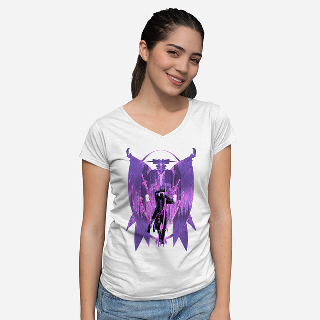Vergil Dark Slayer-Womens-V-Neck-Tee-hypertwenty
