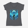The Young Devil Hunter-Womens-V-Neck-Tee-hypertwenty