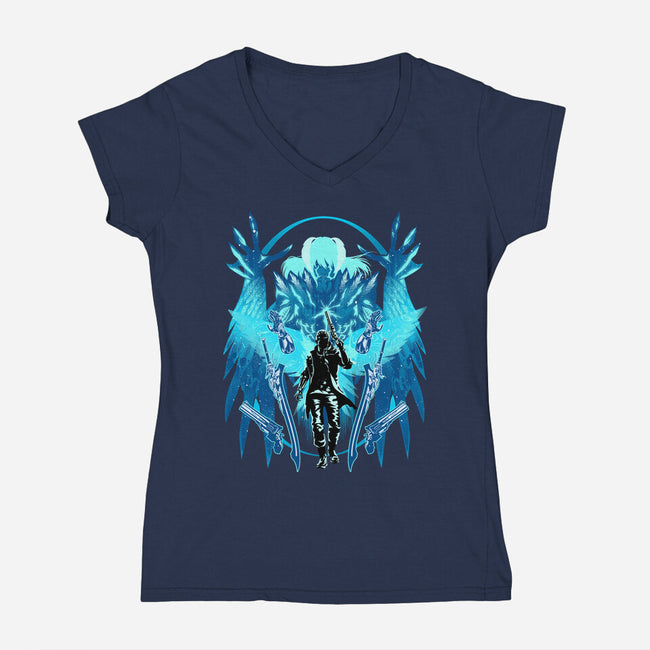 The Young Devil Hunter-Womens-V-Neck-Tee-hypertwenty