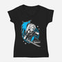 White Long Hair Boy-Womens-V-Neck-Tee-GoblinTengu