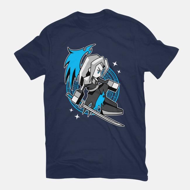 White Long Hair Boy-Youth-Basic-Tee-GoblinTengu