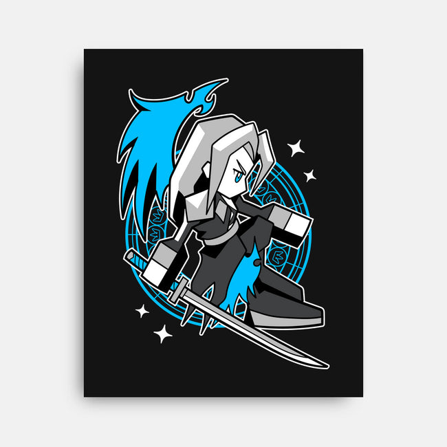 White Long Hair Boy-None-Stretched-Canvas-GoblinTengu