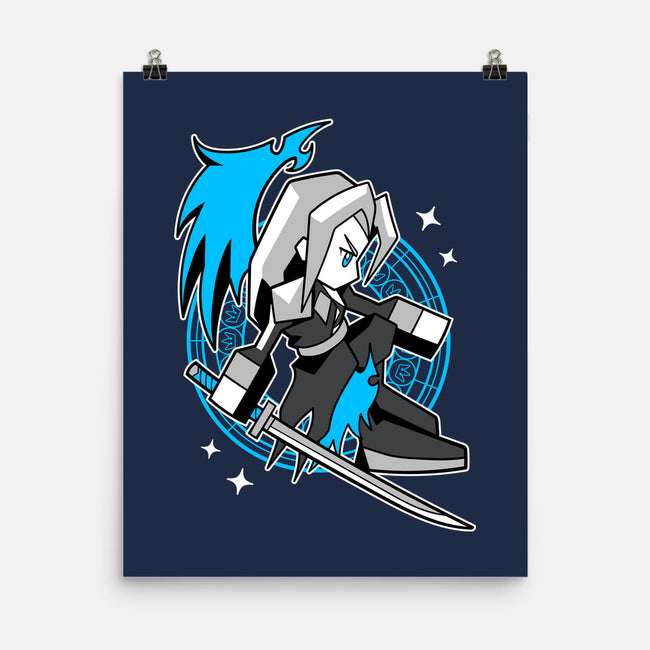 White Long Hair Boy-None-Matte-Poster-GoblinTengu