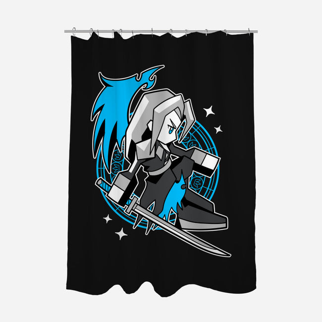 White Long Hair Boy-None-Polyester-Shower Curtain-GoblinTengu