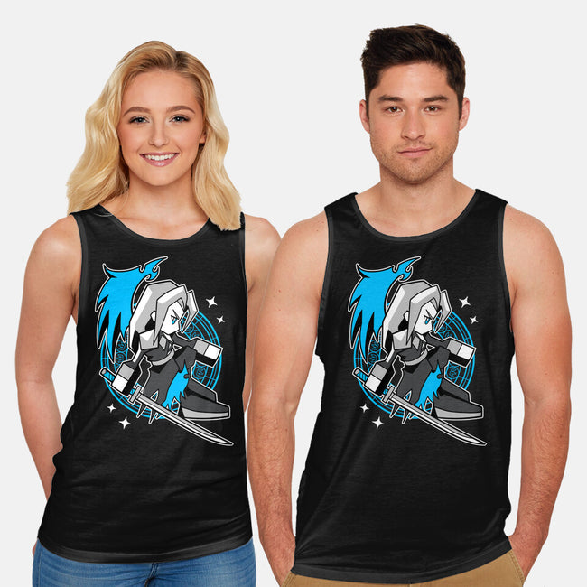 White Long Hair Boy-Unisex-Basic-Tank-GoblinTengu