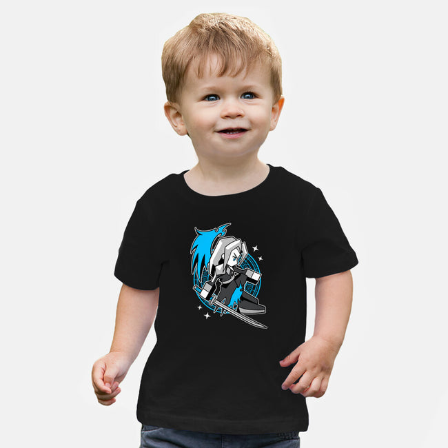 White Long Hair Boy-Baby-Basic-Tee-GoblinTengu