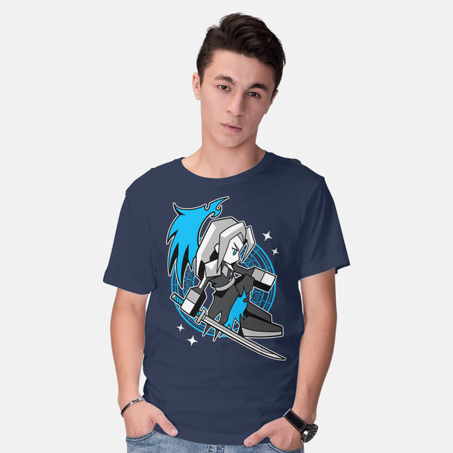 White Long Hair Boy-Mens-Basic-Tee-GoblinTengu