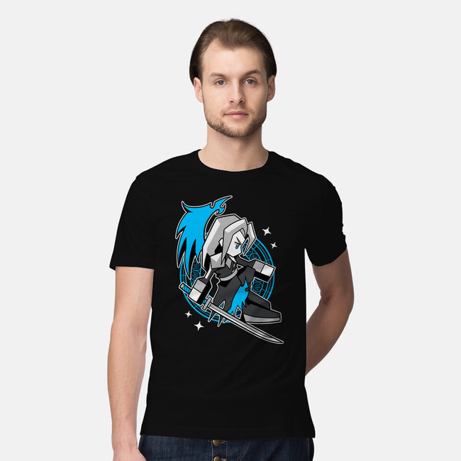 White Long Hair Boy-Mens-Premium-Tee-GoblinTengu