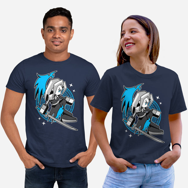 White Long Hair Boy-Unisex-Basic-Tee-GoblinTengu