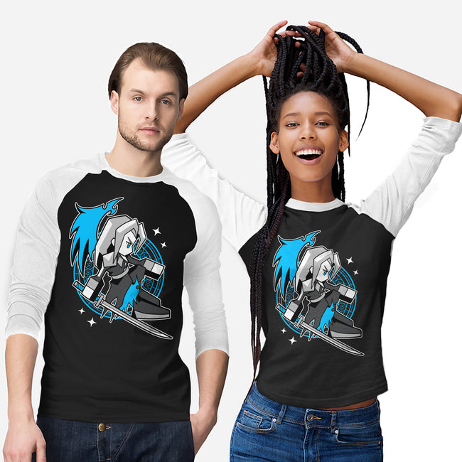 White Long Hair Boy-Unisex-Baseball-Tee-GoblinTengu