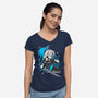 White Long Hair Boy-Womens-V-Neck-Tee-GoblinTengu