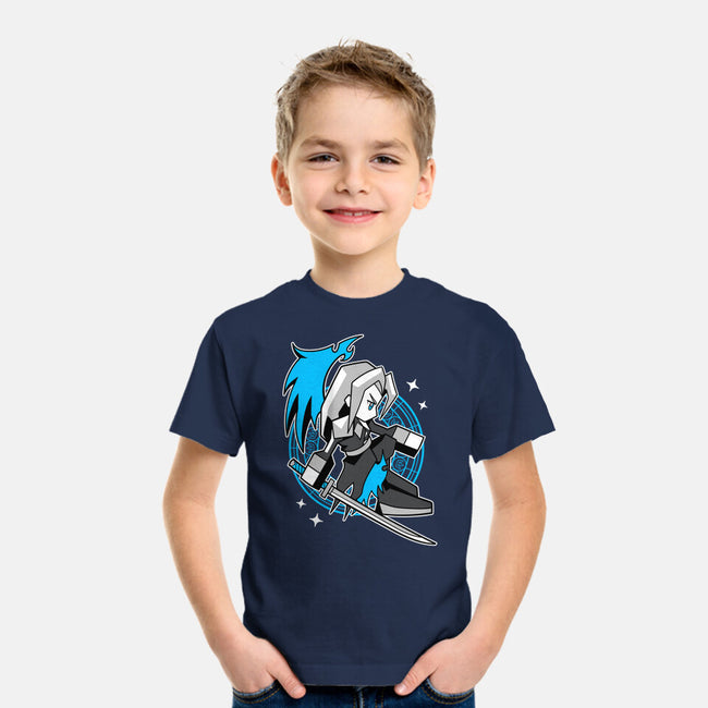 White Long Hair Boy-Youth-Basic-Tee-GoblinTengu