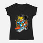 Yellow Warrior-Womens-V-Neck-Tee-GoblinTengu
