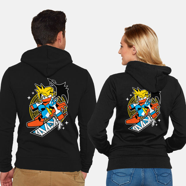 Yellow Warrior-Unisex-Zip-Up-Sweatshirt-GoblinTengu