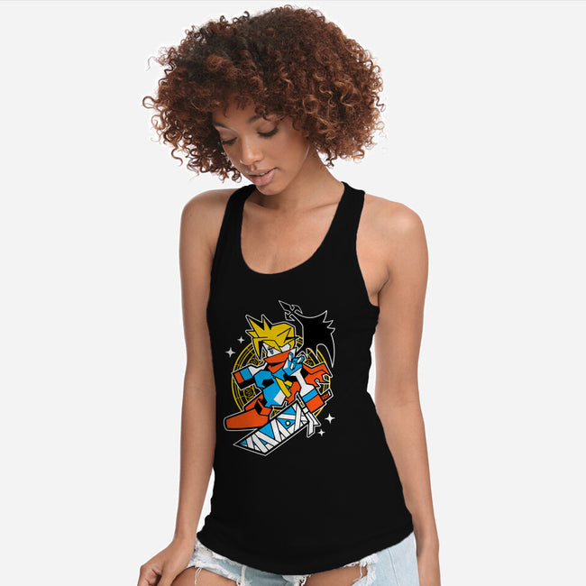 Yellow Warrior-Womens-Racerback-Tank-GoblinTengu