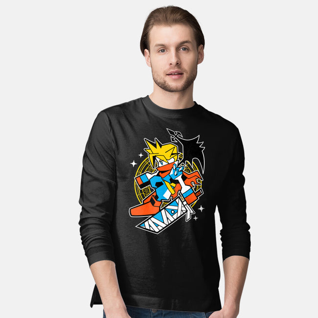 Yellow Warrior-Mens-Long Sleeved-Tee-GoblinTengu