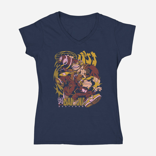 Banana Streetwise-Womens-V-Neck-Tee-ilustrata