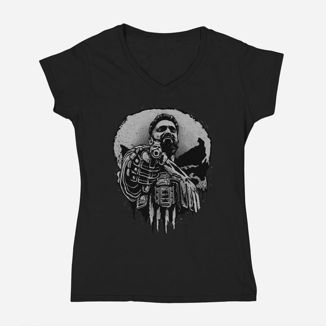 Aim For Peace-Womens-V-Neck-Tee-glitchygorilla