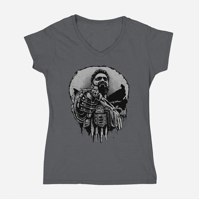 Aim For Peace-Womens-V-Neck-Tee-glitchygorilla