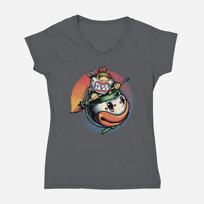 The Power Of Paint-Womens-V-Neck-Tee-glitchygorilla