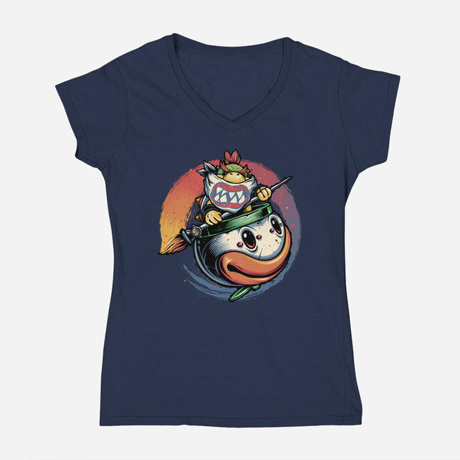 The Power Of Paint-Womens-V-Neck-Tee-glitchygorilla