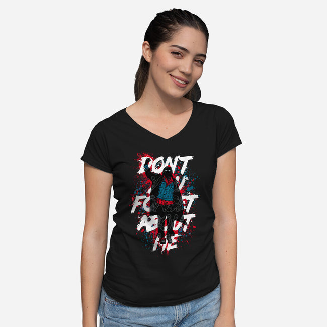 Unforgotten Rebel-Womens-V-Neck-Tee-Tronyx79