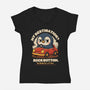 Rock Bottom Penguin-Womens-V-Neck-Tee-Trendlory