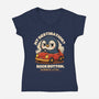 Rock Bottom Penguin-Womens-V-Neck-Tee-Trendlory