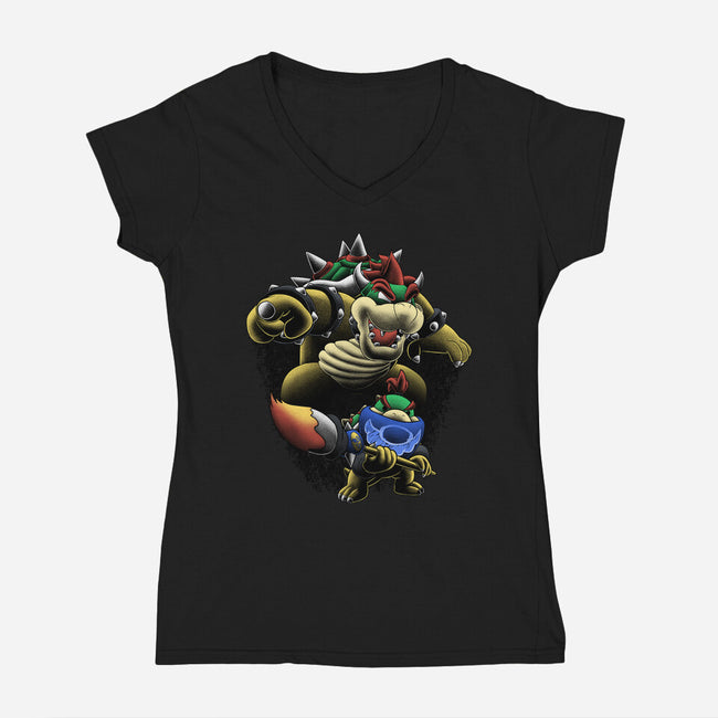 Koopa Royal Duo-Womens-V-Neck-Tee-Astrobot Invention