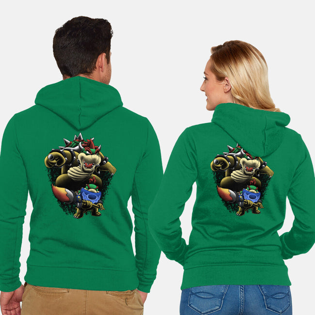Koopa Royal Duo-Unisex-Zip-Up-Sweatshirt-Astrobot Invention