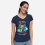 Oh Boy I Love People-Womens-V-Neck-Tee-grevalra