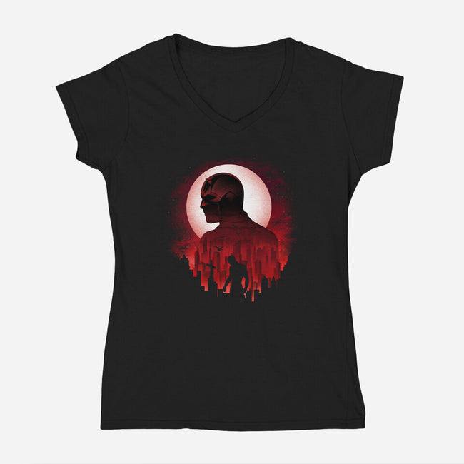 Born Again-Womens-V-Neck-Tee-dandingeroz